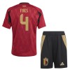 Dječji Dresovi Belgija Faes 4 Domaći Euro 2024 - Kratki Rukavima